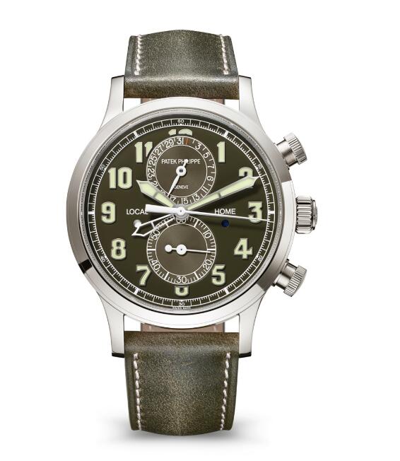 Review 2023 Patek Philippe 5924G Complications Calatrava Pilot Travel Time Khaki Green Dial Automatic Replica Watch 5924G-010